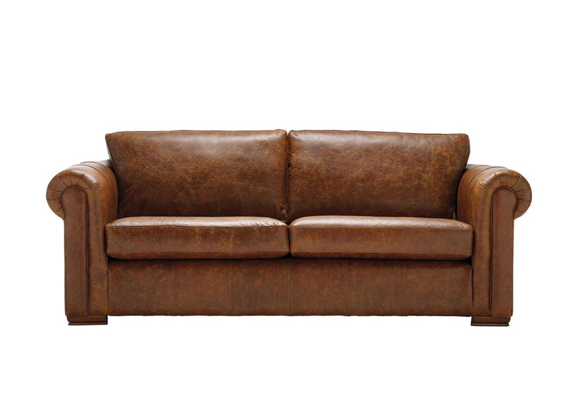 aspen leather sofa with ottoman