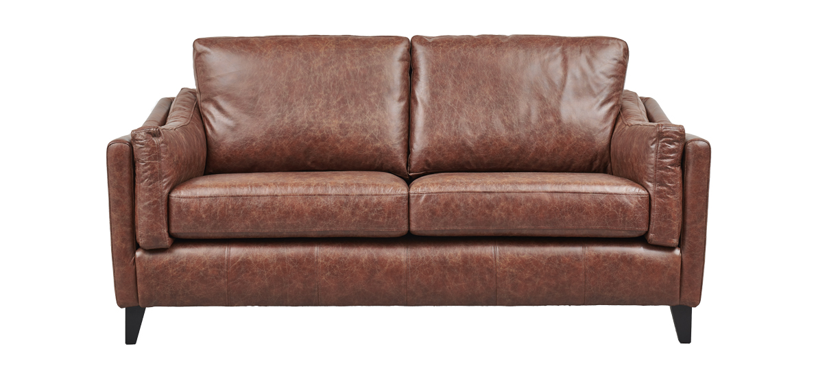 hudson brown italian leather sofa