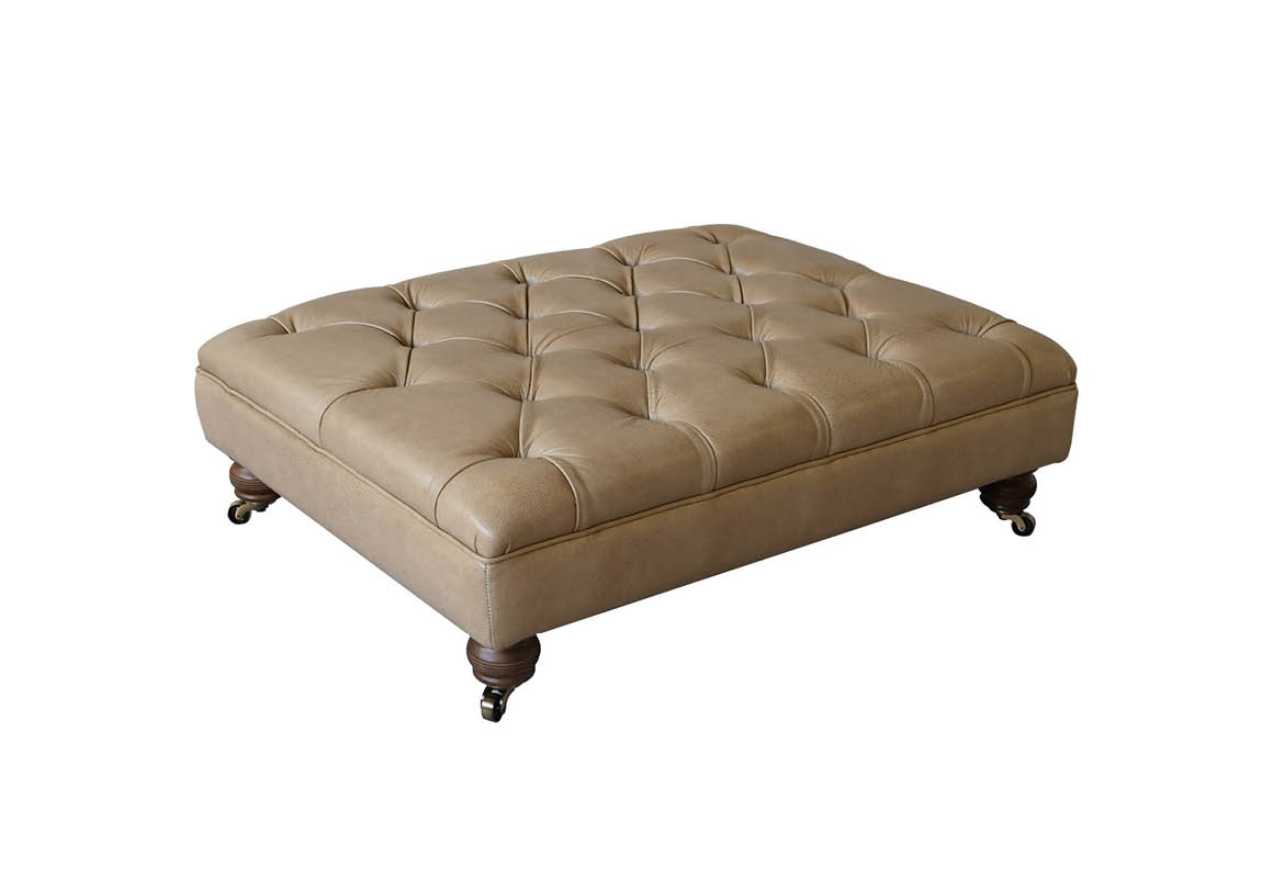 Lincoln Large Leather Bench Footstool